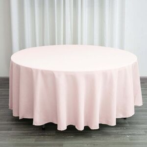 Round Blush Pink Tablecloth for Home Dining. 2 pcs 108 inches new